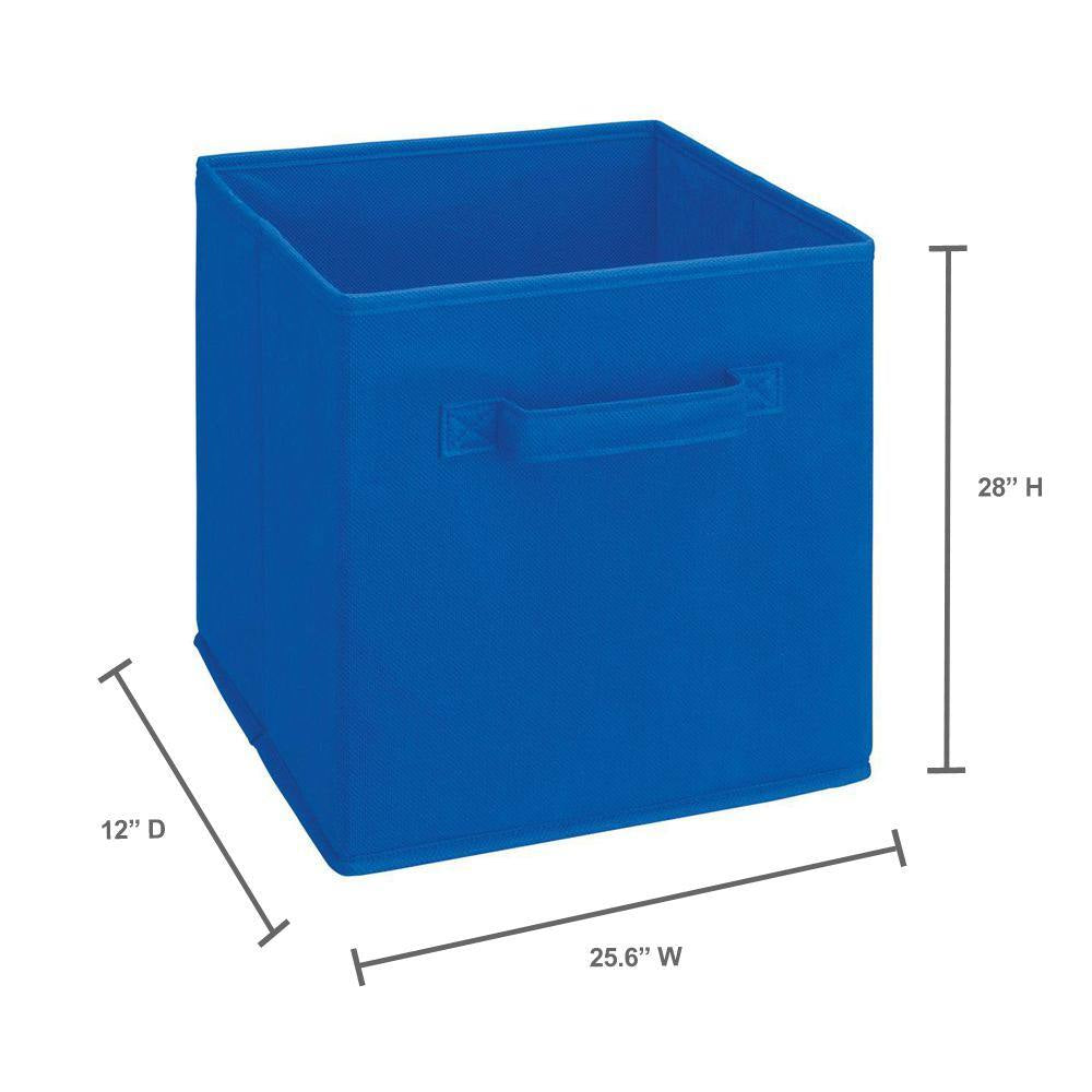 11 In. H X 10.5 In. W X 10.5 In. D Blue Fabric Cube Storage Bin