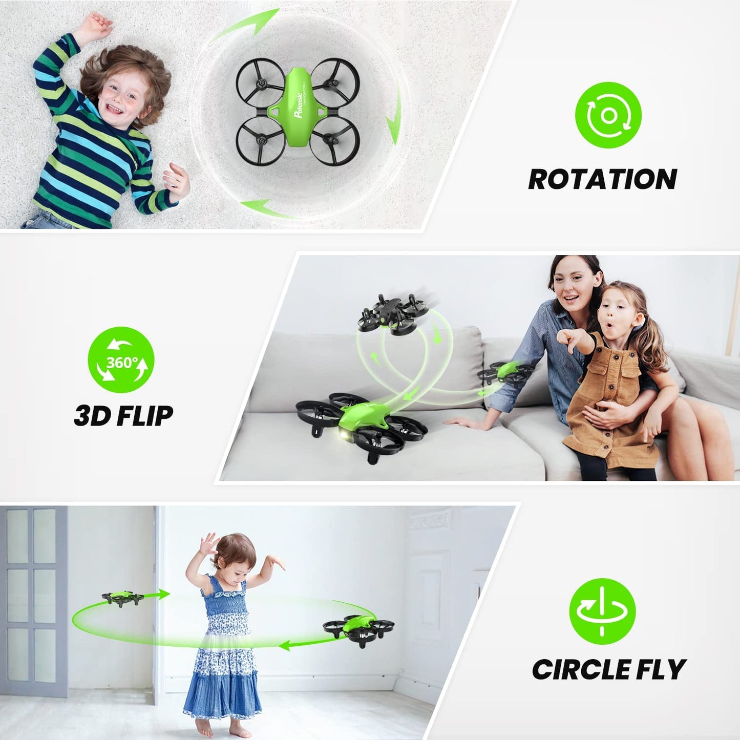 Upgraded A20 Mini Drone Easy to Fly Even to Kids and Beginners, RC Helicopter Quadcopter with Auto Hovering, Headless Mode, 3 Batteries and Remote Control, Gift Choice for Boys and Girls