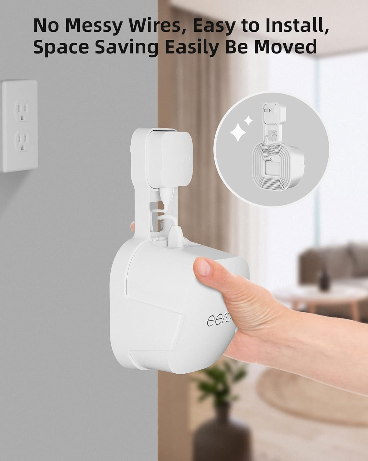 Outlet Wall Mount Holder for Eero 6 or Eero 6+ Mesh Wi-Fi System (3 Pack)