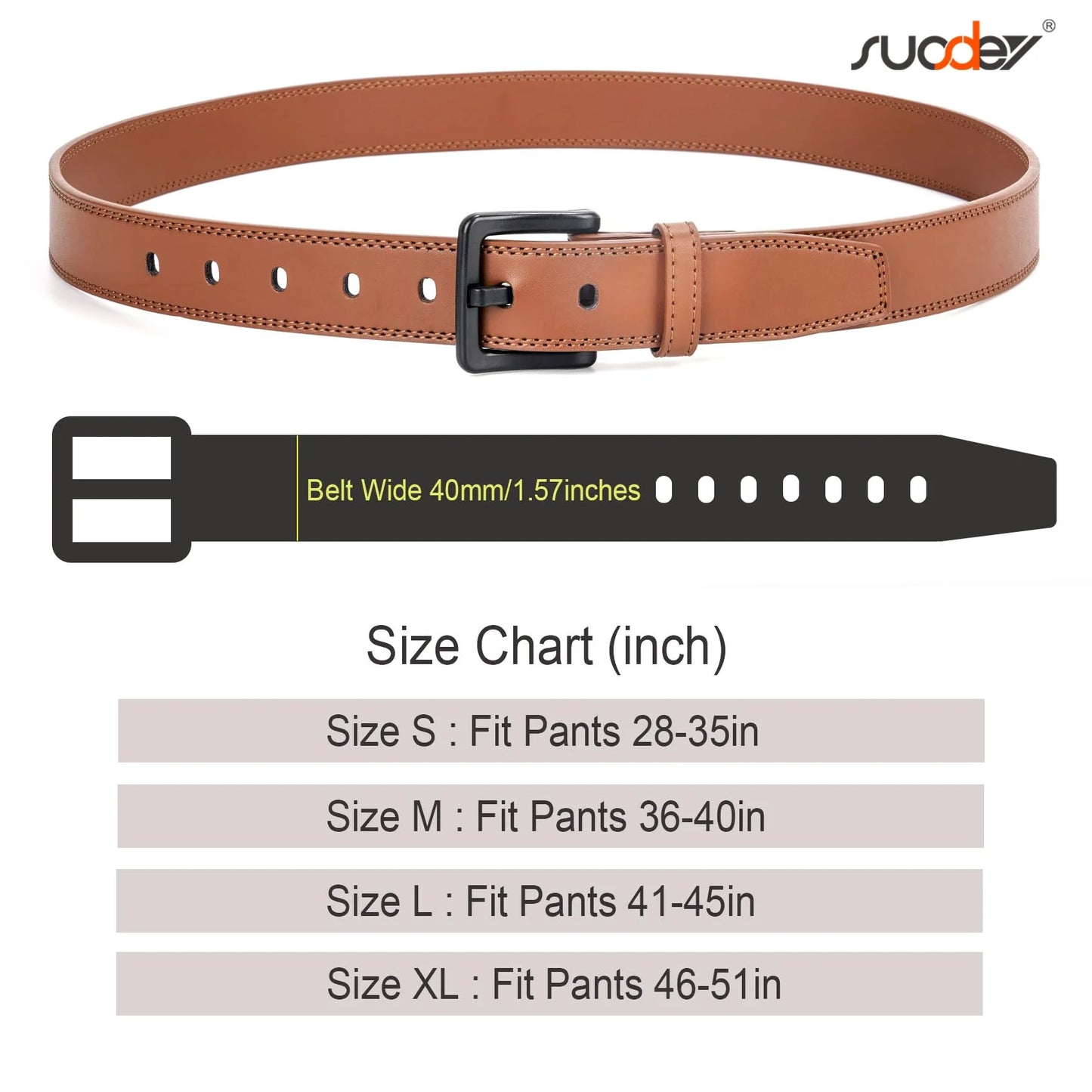 Nickle Free Leather Belts for Men Brown Belts for Jeans with Plastic Buckle