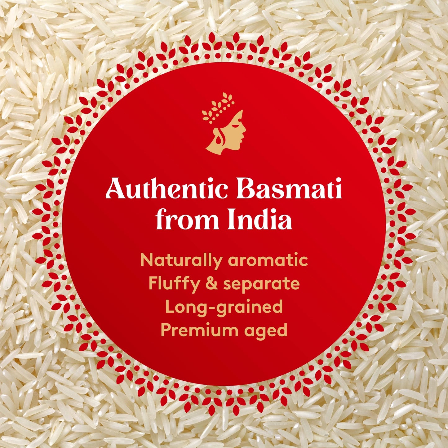 Authentic Naturally Aged Indian White Basmati Rice, Long-Grain, Gluten-Free - 20 Lb. Bag