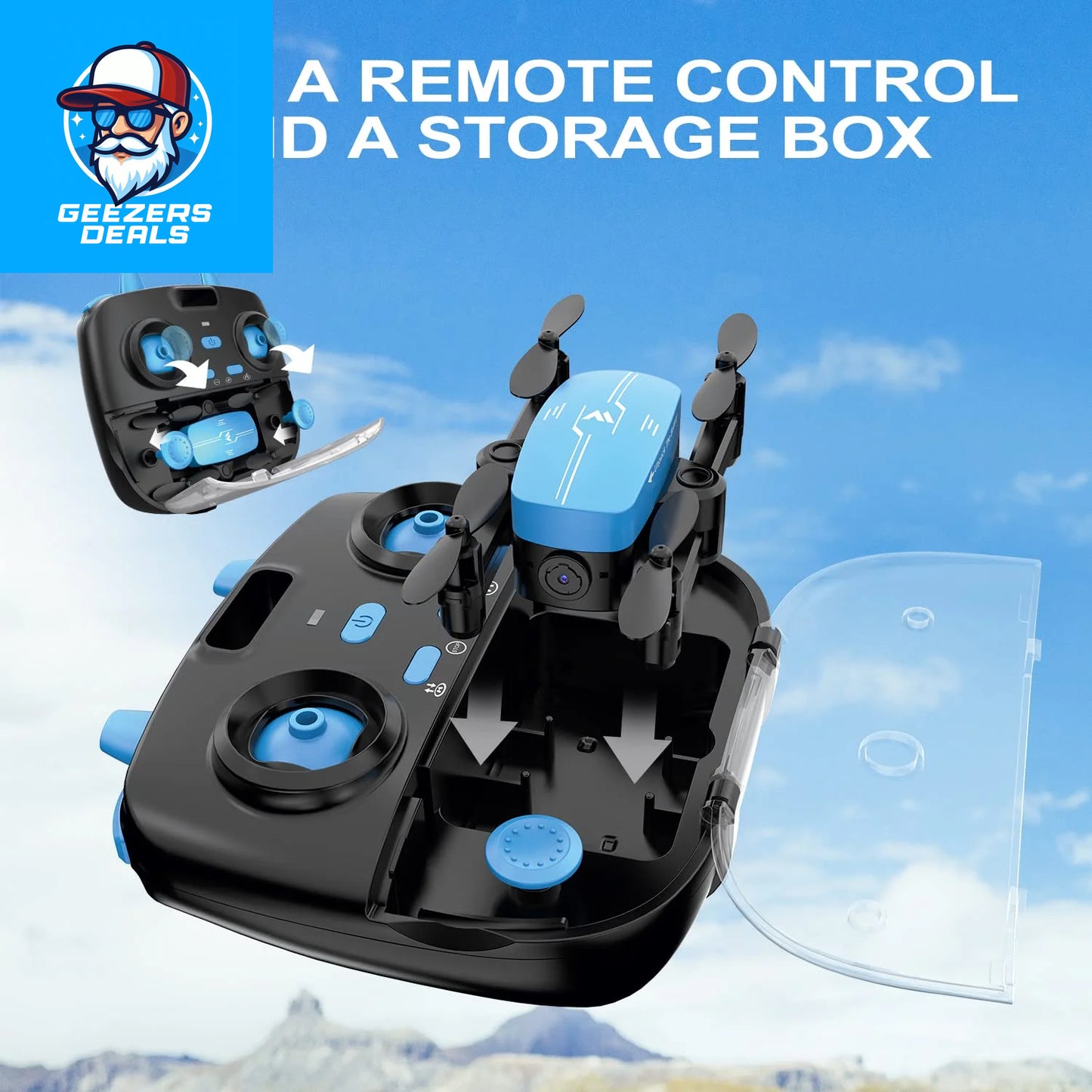 Mini Drone Ith 1080P Camera, Foldable Ings, Voice Control, 2 Batteries