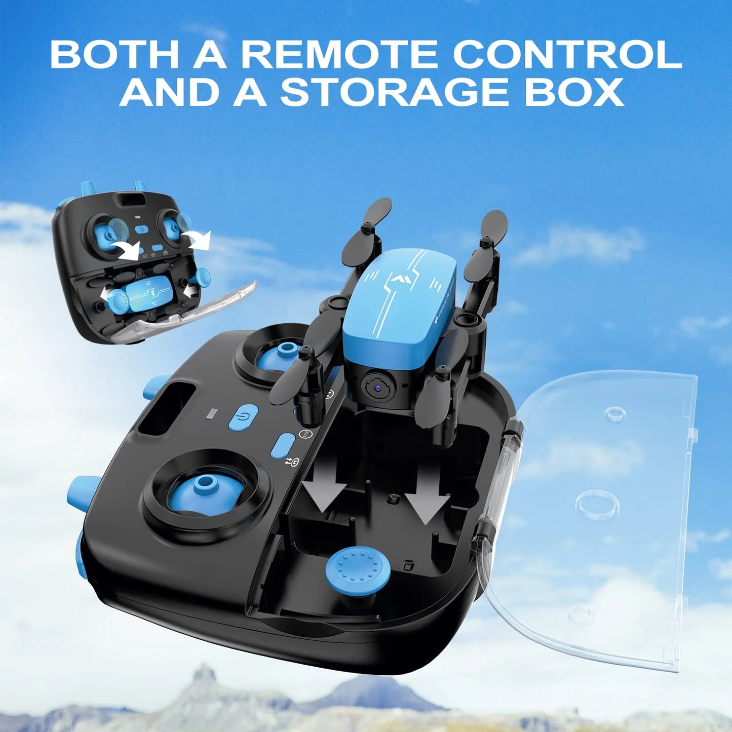 Mini Drone ith 1080P Camera for Kids & Adults, Drones Toys for Ages 8-13 ith Foldable ings, Altitude Hold, Headless Mode, 3D Flips, Voice Gesture Control, Rc Drone, 2 Batteries