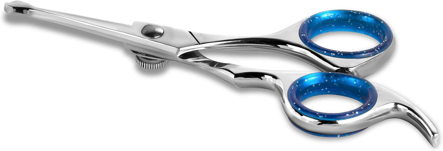 Straight Dog Grooming Scissors - Comfortable around the Eyes Cat & Dog Scissors | Blunt Dog Trimming Scissors| Premium Stainless Steel | Grooming Scissors for Dogs - Dog Hair Scissors