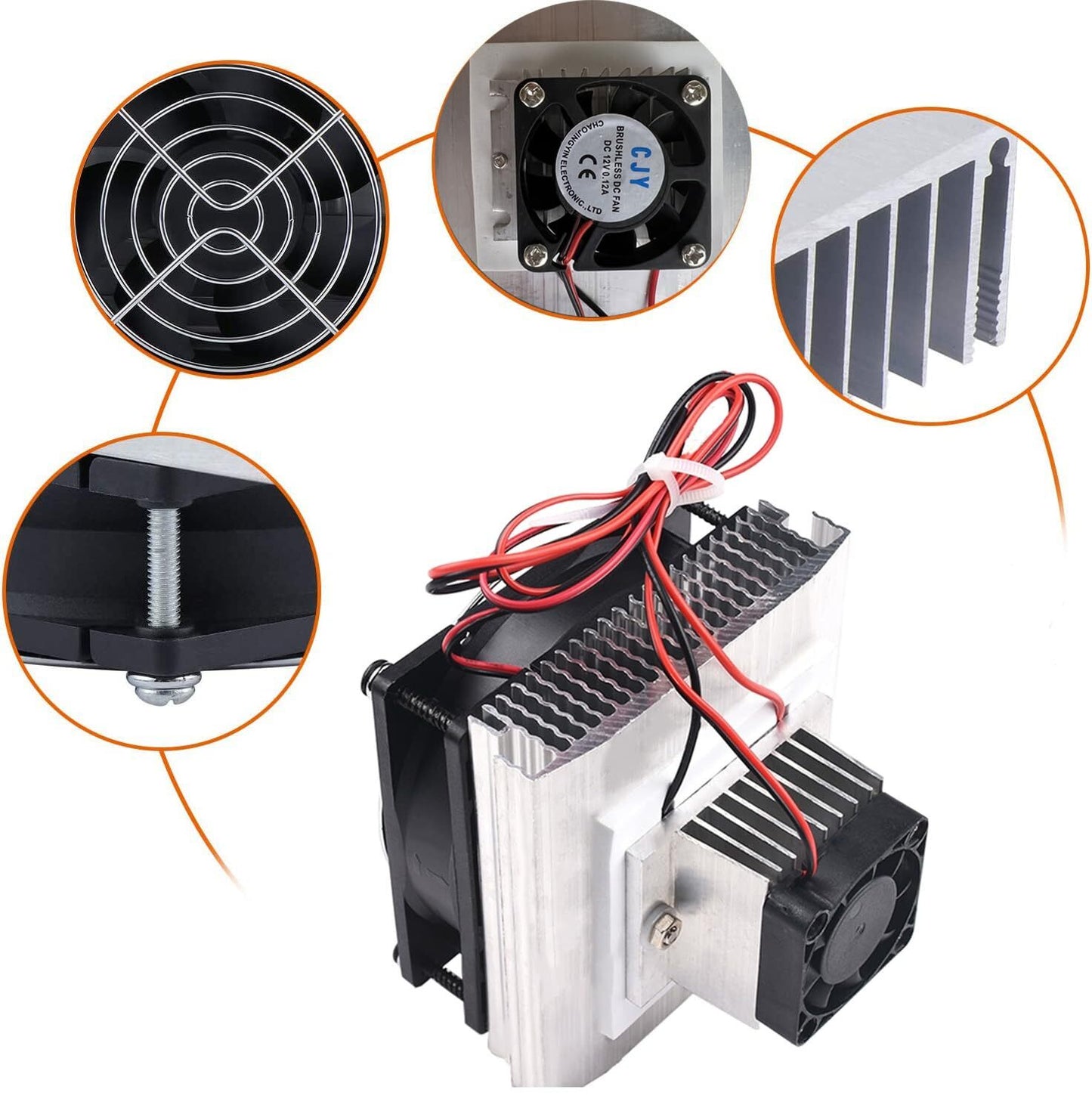Mini Air Conditioner DC 12V DIY Thermoelectric Peltier Refrigeration Cooling ...
