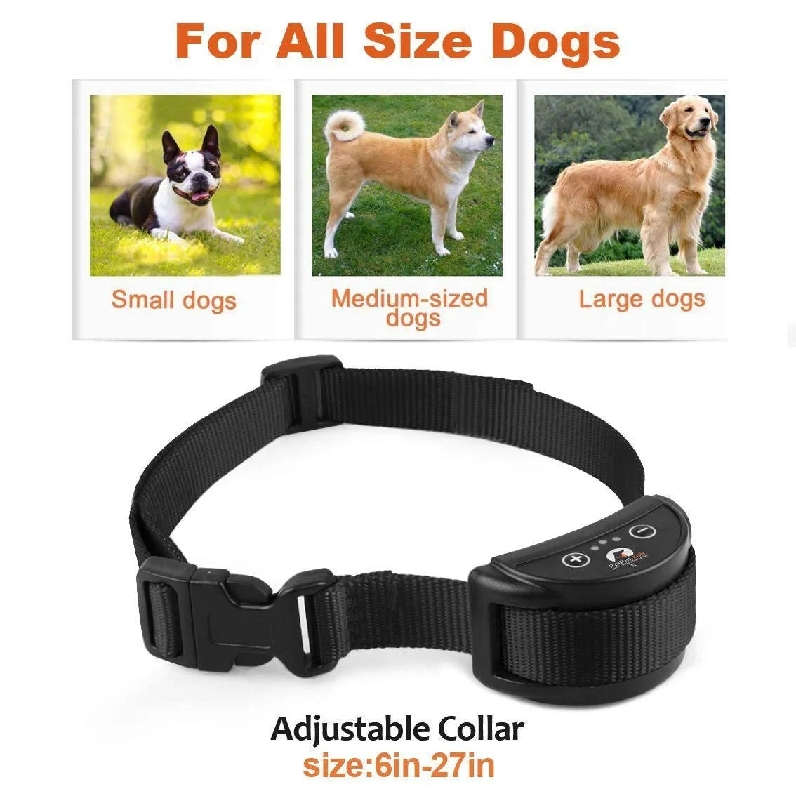Designice Rechargeable anti No Barking Collar Electric Shock Dog Pet Bark Training Collar