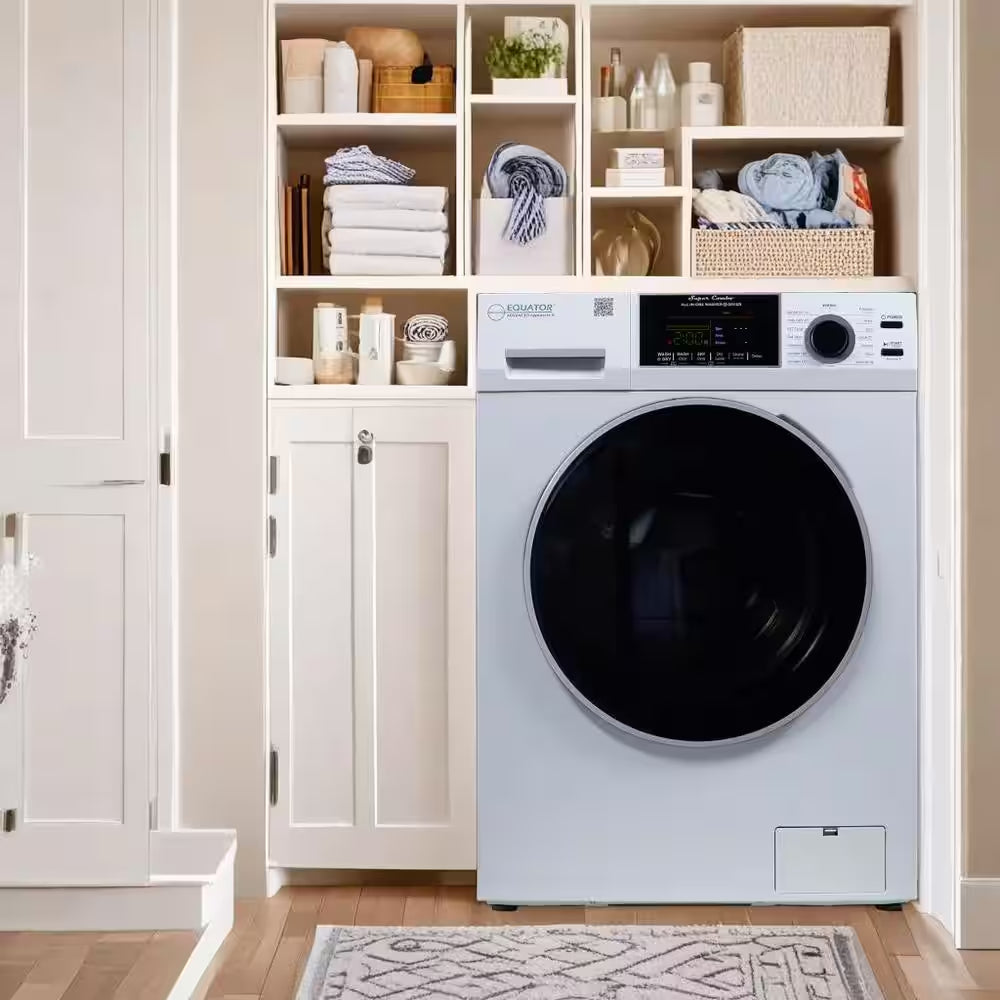 1.62 Cu. Ft./15Lbs Fully Built-In All-In-One Washer Dryer Combo Ventless 110V in White