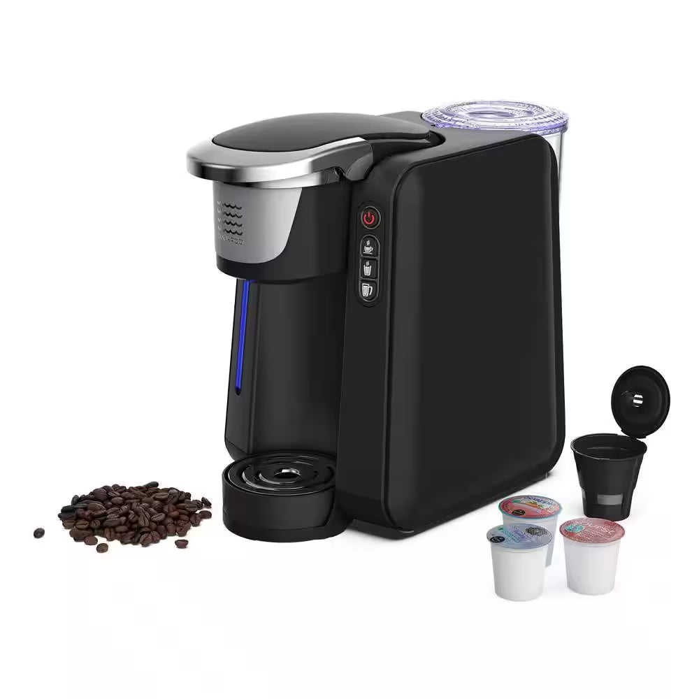 Javapod K-Cup Black Coffee Maker Single Serve Brewer, 10 Cup Refillable or Unlimited Cup In-Line Direct Water Connection