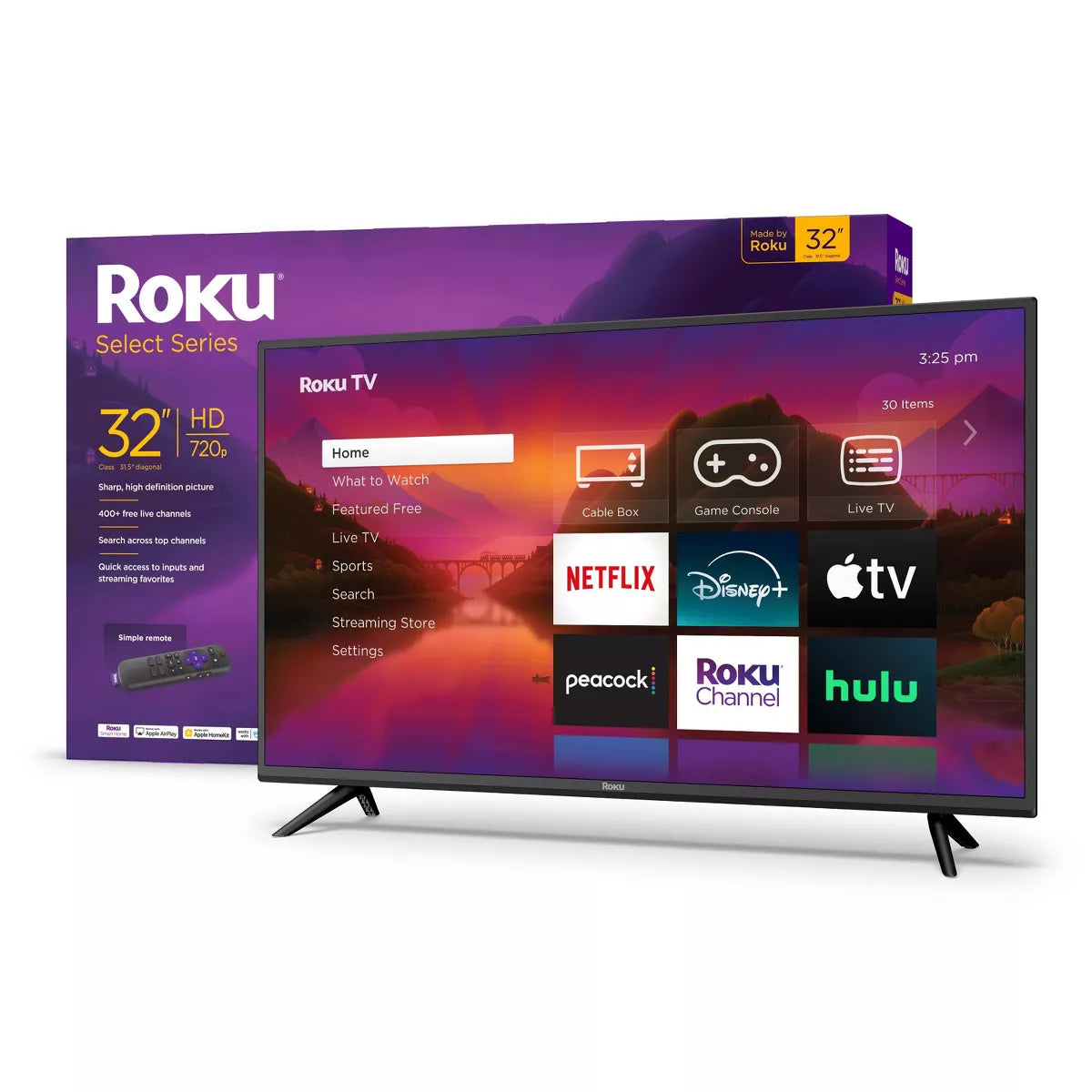 Roku 32" Select Series 720P HD Smart Roku TV with Roku TV Remote