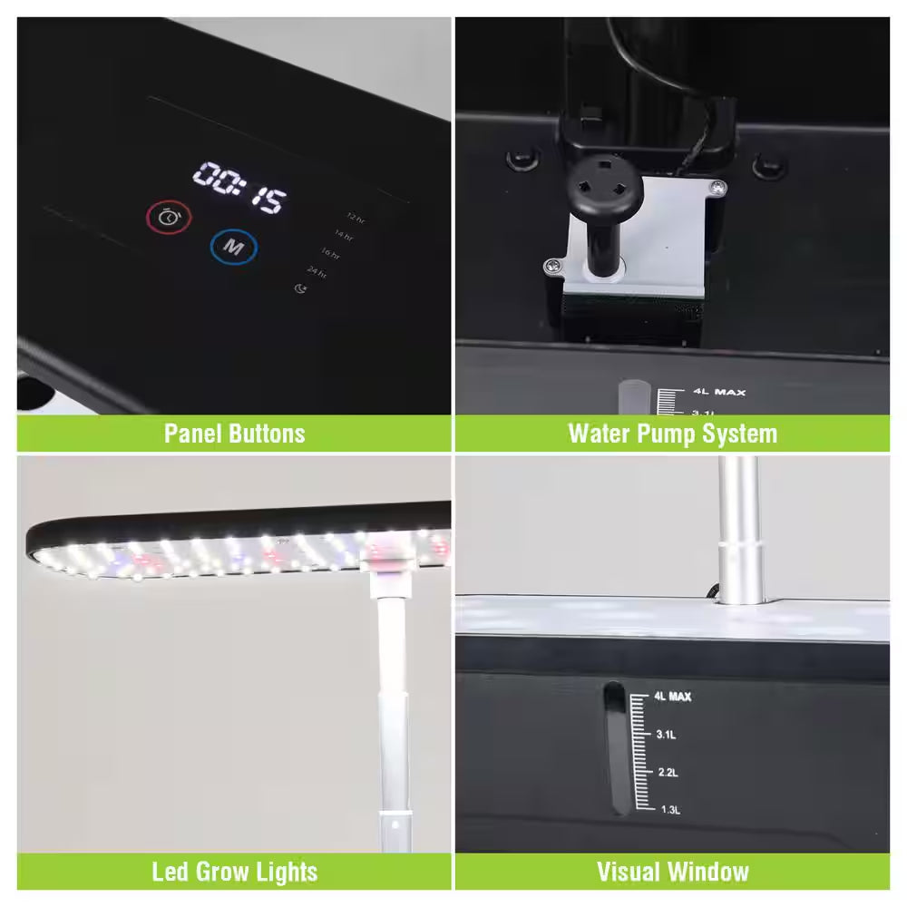 Hydroponics Growing System Kit,12-Pods Indoor Herb Garden W/ LED Grow Light,Silent Pump,Smart Automatic Timer Control