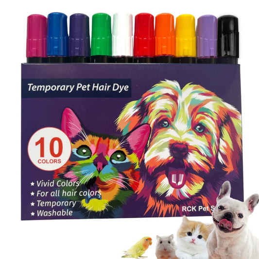 10 Colors Washable Pet Hair Dye Fur Paint for Dog Cat Marking Painting