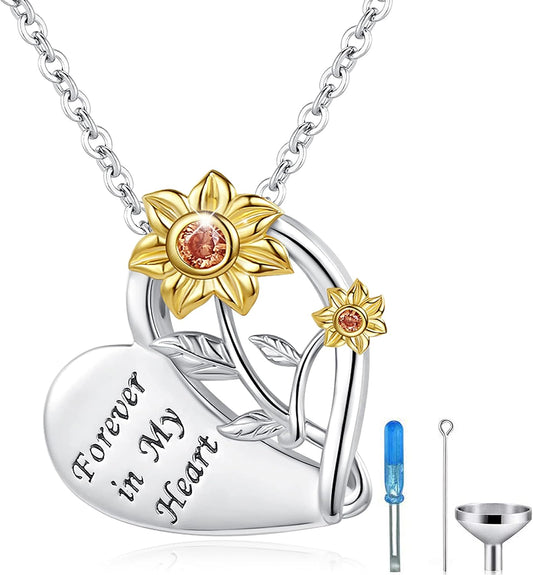 Sterling Silver Urn Neckalce for Ashes for Women: Cremation Jewelry for Women - Ashes Keepsake Pendant Memorial Jewelry Gifts for a Loss of Loved Ones