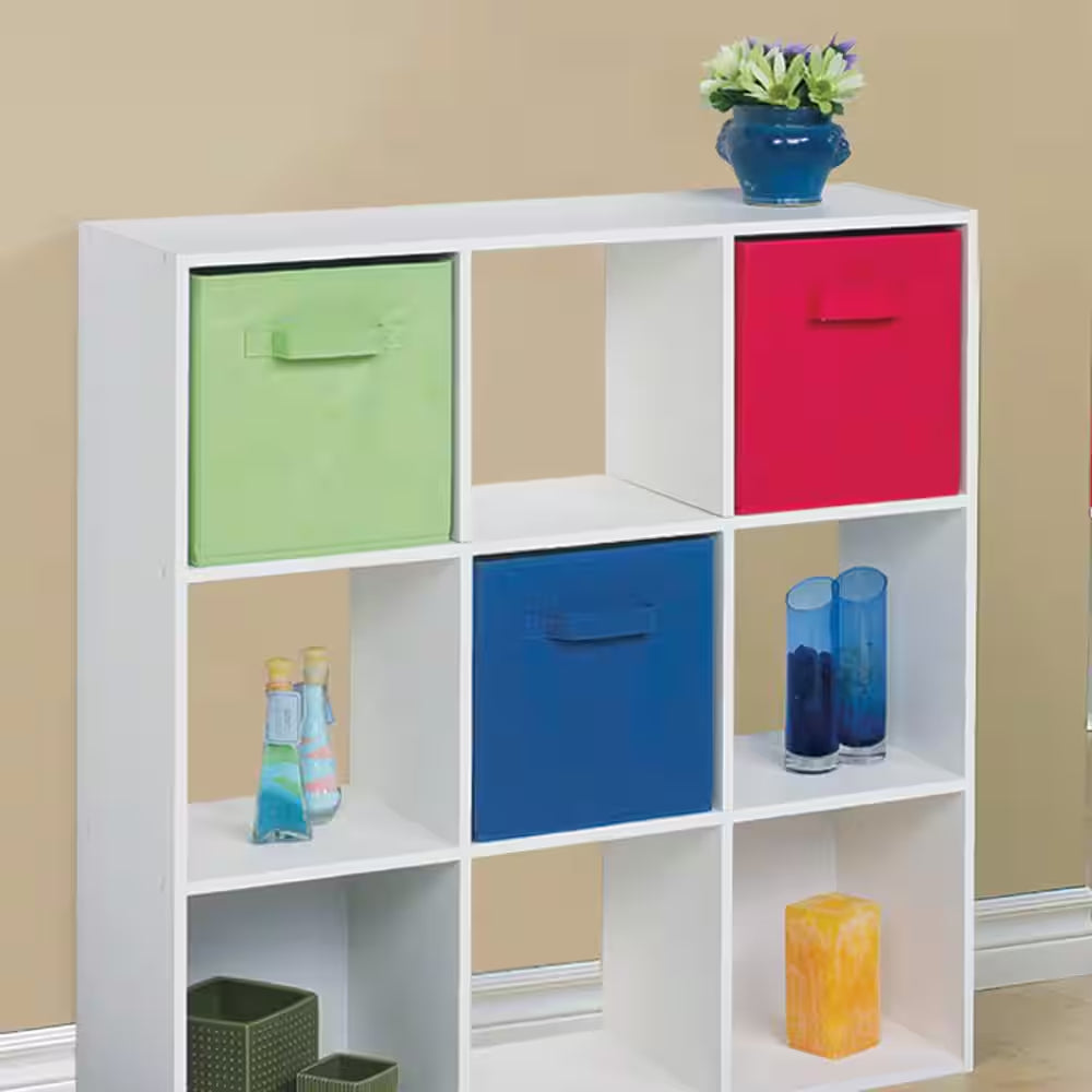 11 In. H X 10.5 In. W X 10.5 In. D Blue Fabric Cube Storage Bin