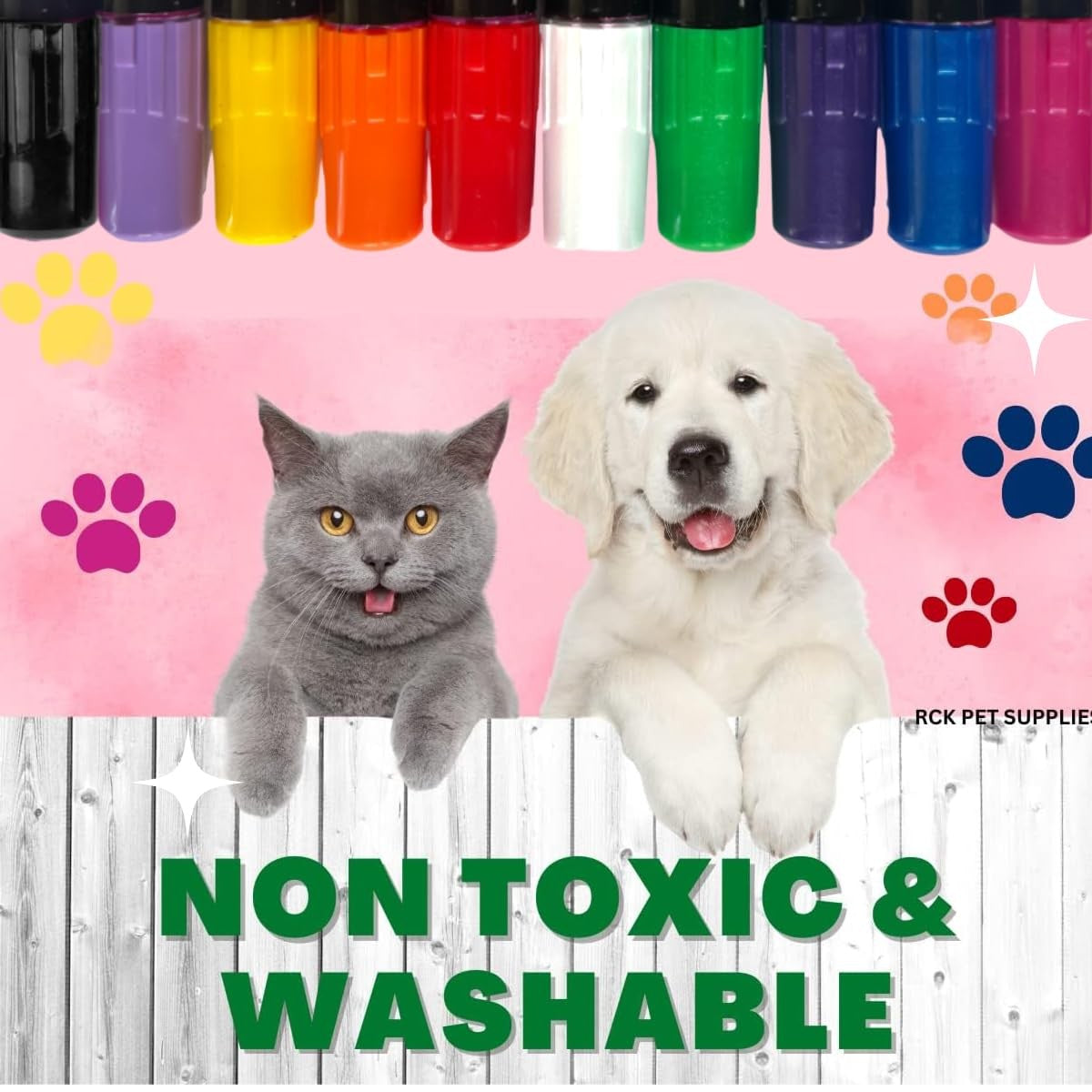 10 Colors Washable Pet Hair Dye Fur Paint for Dog Cat Marking Painting