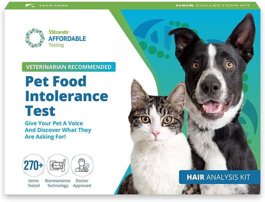 Pet Food Intolerance Test, at Home Sensitivity Test for Dogs & Cats, 289 Items, Hair Analysis, Accurate for All Ages and Breed, Results in 5 Days - Protein, Grain, Preservatives