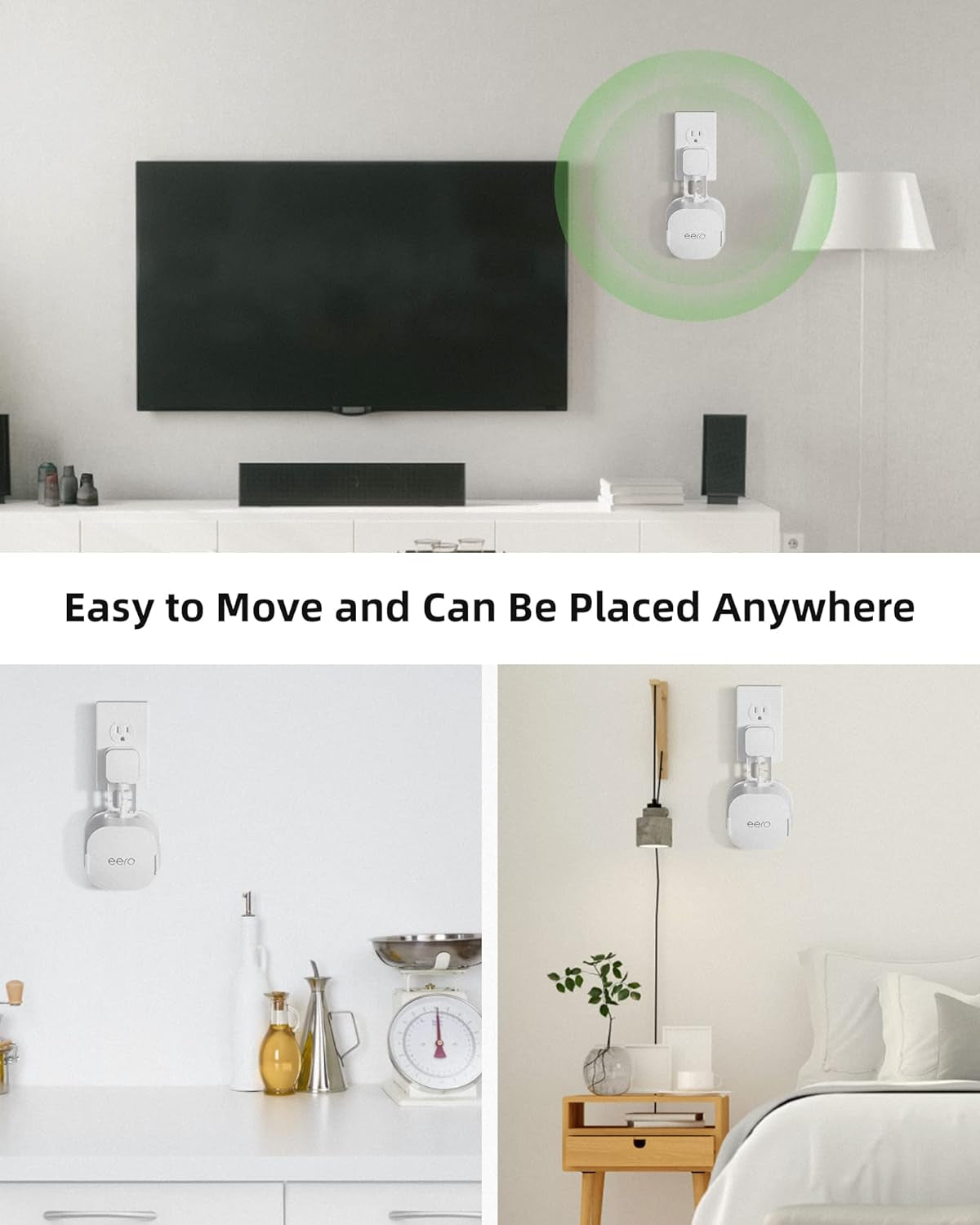 Outlet Wall Mount Holder for Eero 6 or Eero 6+ Mesh Wi-Fi System (3 Pack)