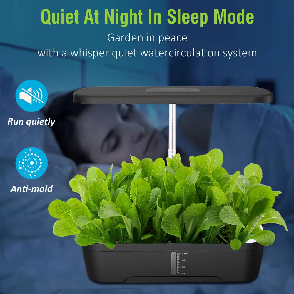 Hydroponics Growing System Kit,12-Pods Indoor Herb Garden W/ LED Grow Light,Silent Pump,Smart Automatic Timer Control