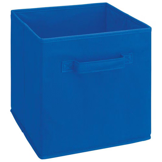 11 In. H X 10.5 In. W X 10.5 In. D Blue Fabric Cube Storage Bin
