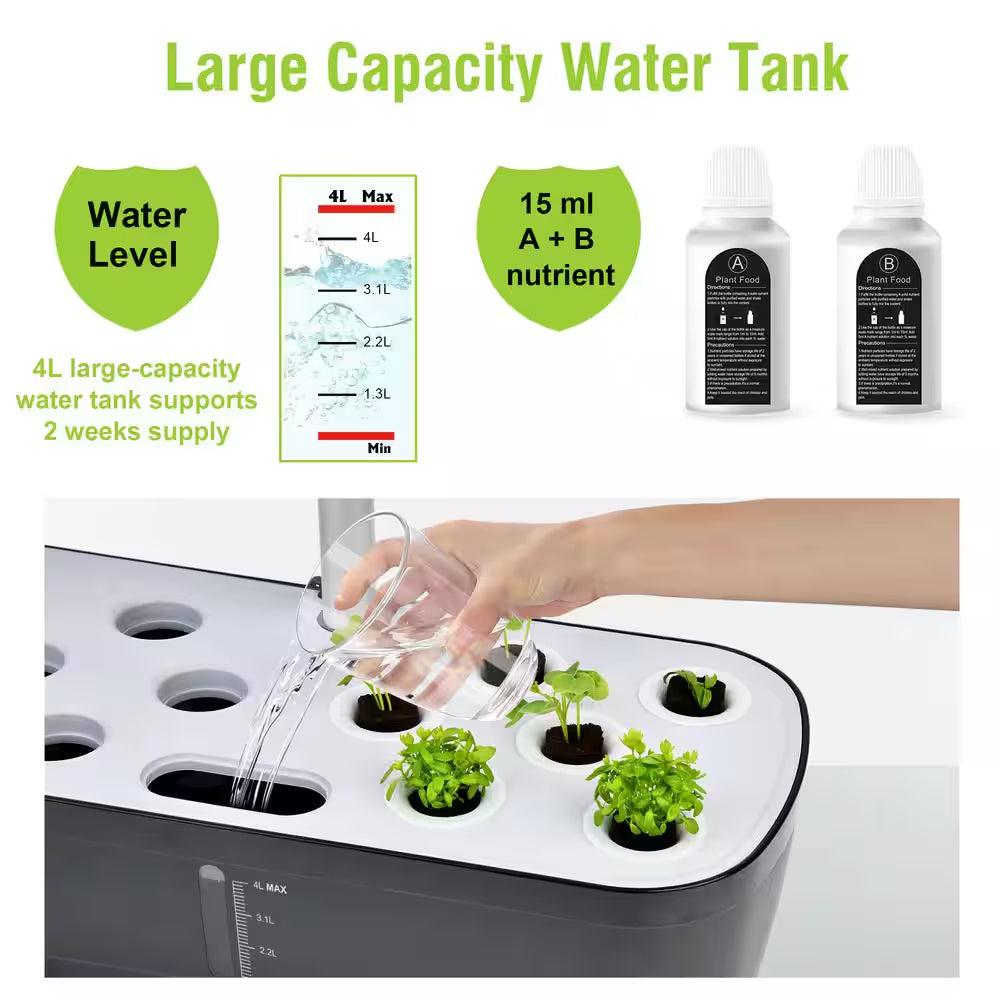 Hydroponics Growing System Kit,12-Pods Indoor Herb Garden W/ LED Grow Light,Silent Pump,Smart Automatic Timer Control
